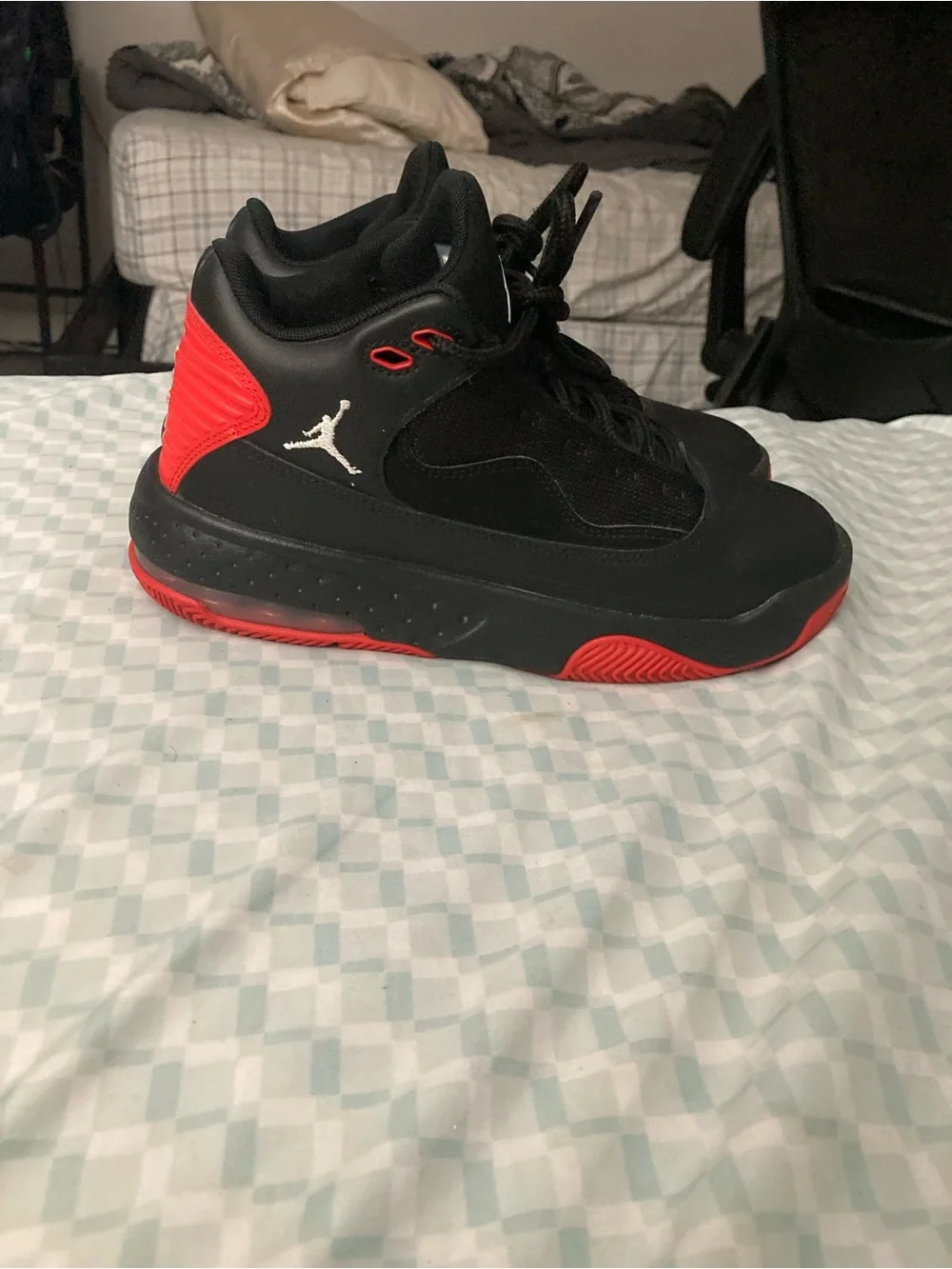 Jordan Kids Black Sneakers with Red Soles